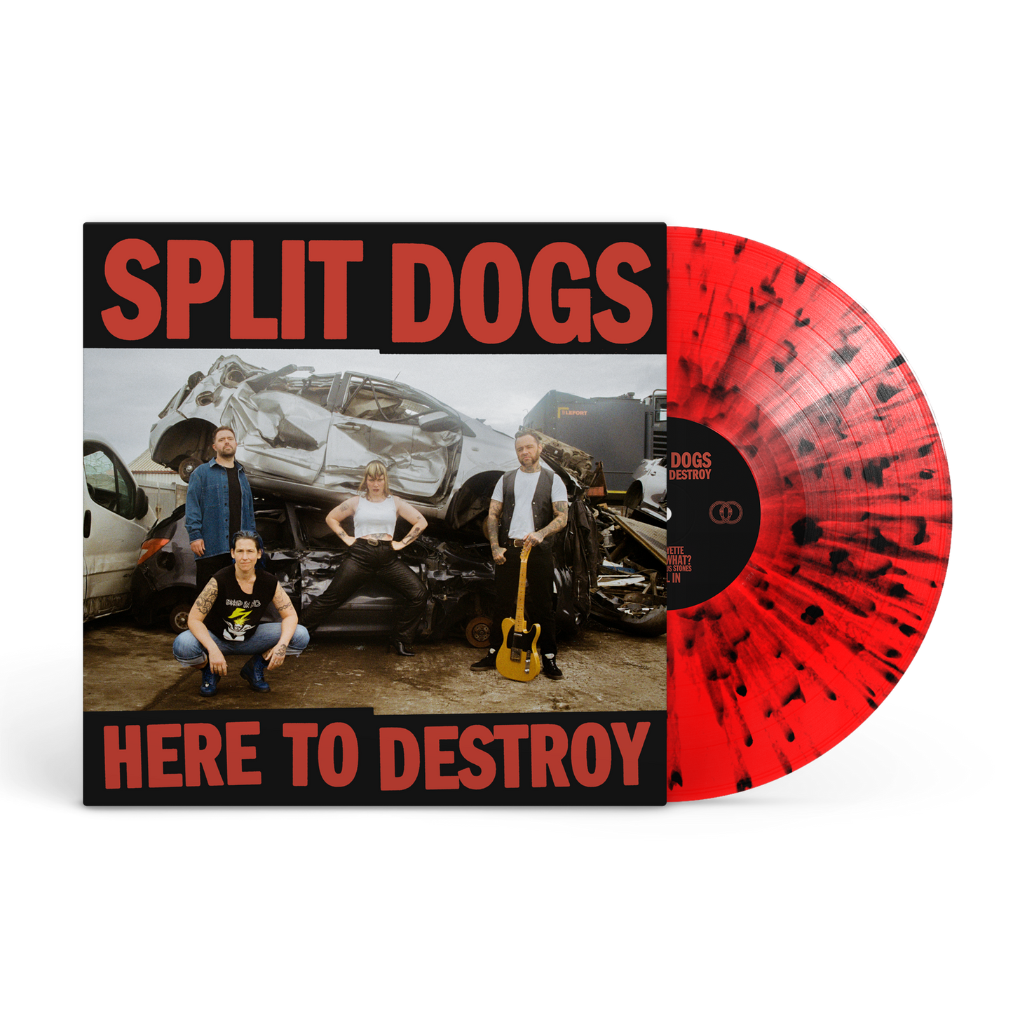 Split Dogs - Here To Destroy [12" Single red with black splatter]