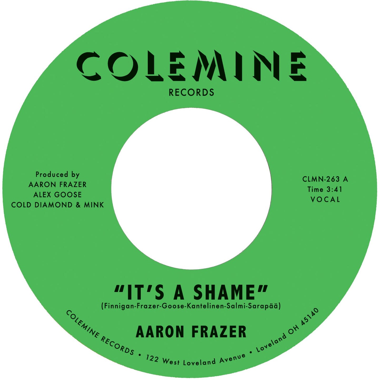 Aaron Frazer - It's a Shame / The Fool [Natural w/ Green Swirl 7" Vinyl]