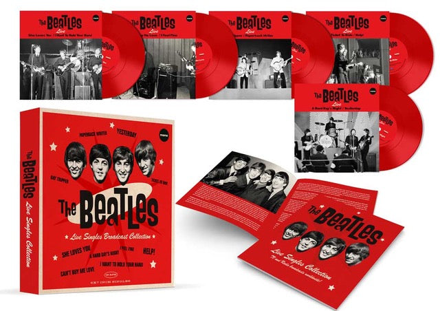 THE BEATLES - LIVE SINGLES COLLECTION [5 X 7" RED VINYL + BOOKLET BOXSET]