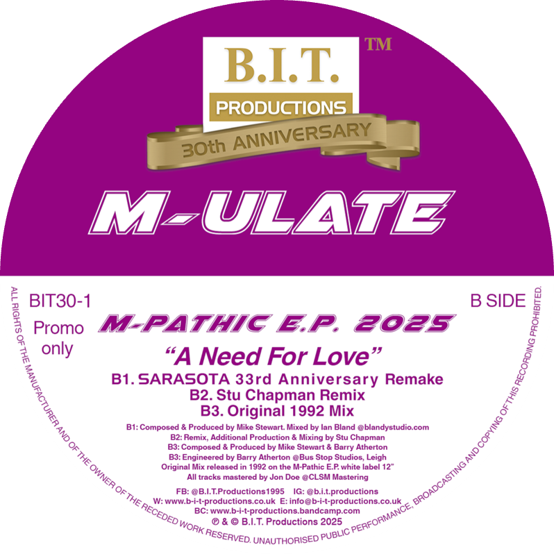 M-ULATE - M-Pathic E.P. 2025 [Gold Coloured Vinyl,Black Discobag Sleeve]