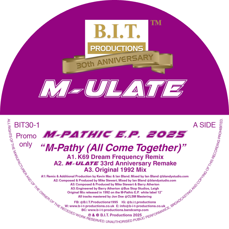 M-ULATE - M-Pathic E.P. 2025 [Gold Coloured Vinyl,Black Discobag Sleeve]