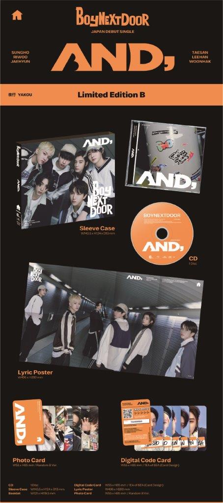 BOYNEXTDOOR - AND, (Limited Edition B) [CD]