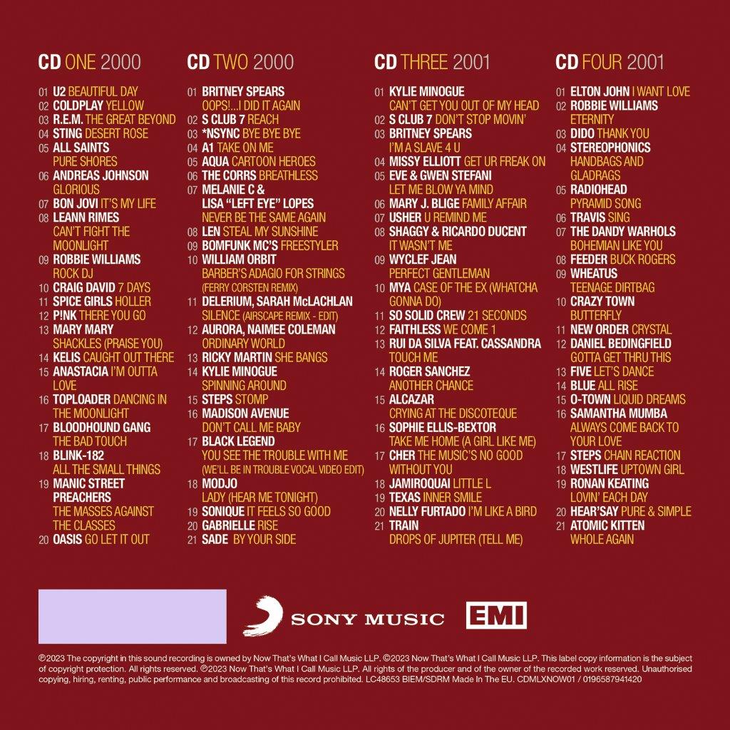 VARIOUS ARTISTS - NOW - Millennium 2000 - 2001 (Special Edition CD) [4CD]