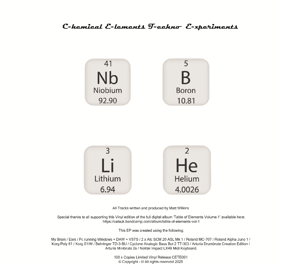 Cete - Table of Elements Vol. 1