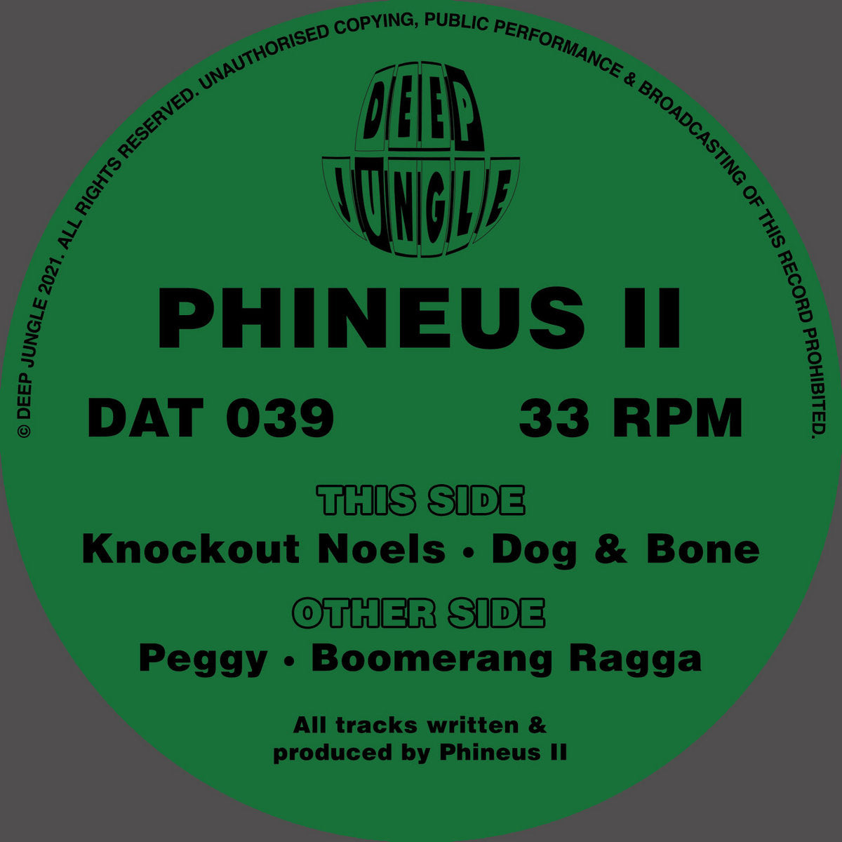 Phineus II - Peggy / Boomerang Ragga / Knockout Noels / Dog & Bone (Black And Green Vinyl)