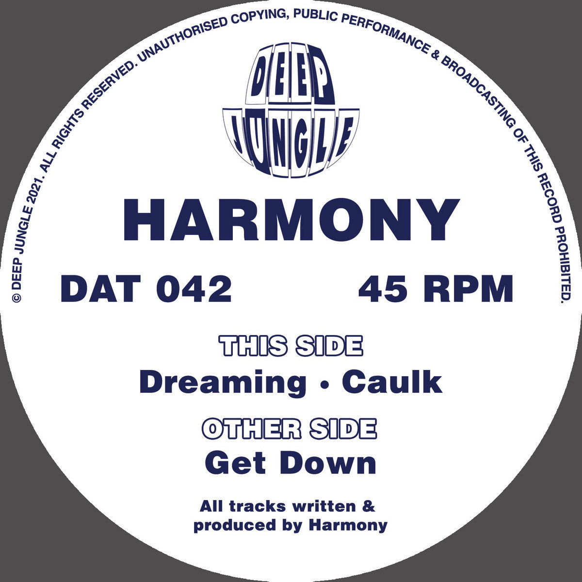 Harmony - Get Down / Dreaming / Caulk (Blue And White Half And Half Colour Vinyl)