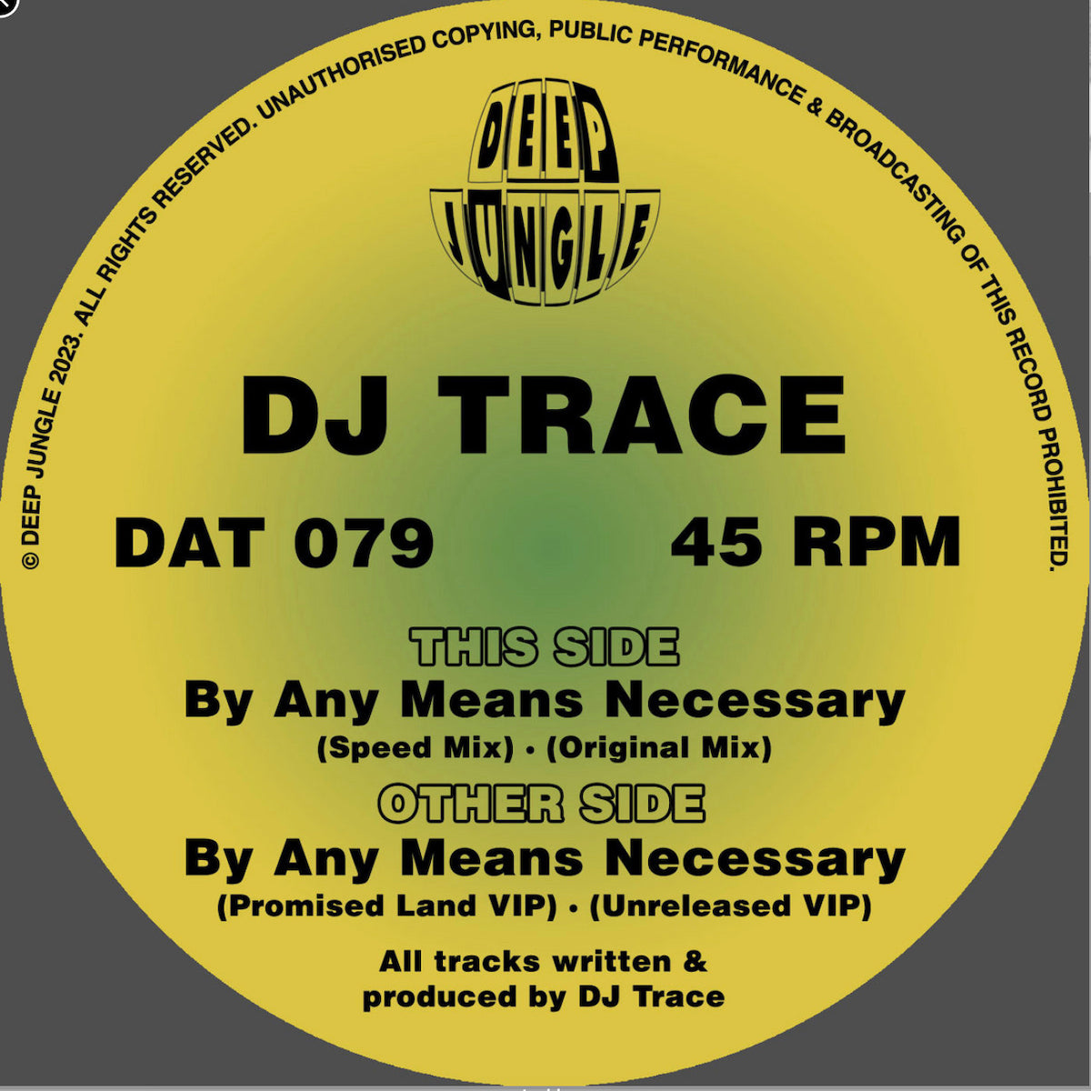 DJ Trace - By Any Means Necessary EP (Green & Yellow Half & Half Special Vinyl)