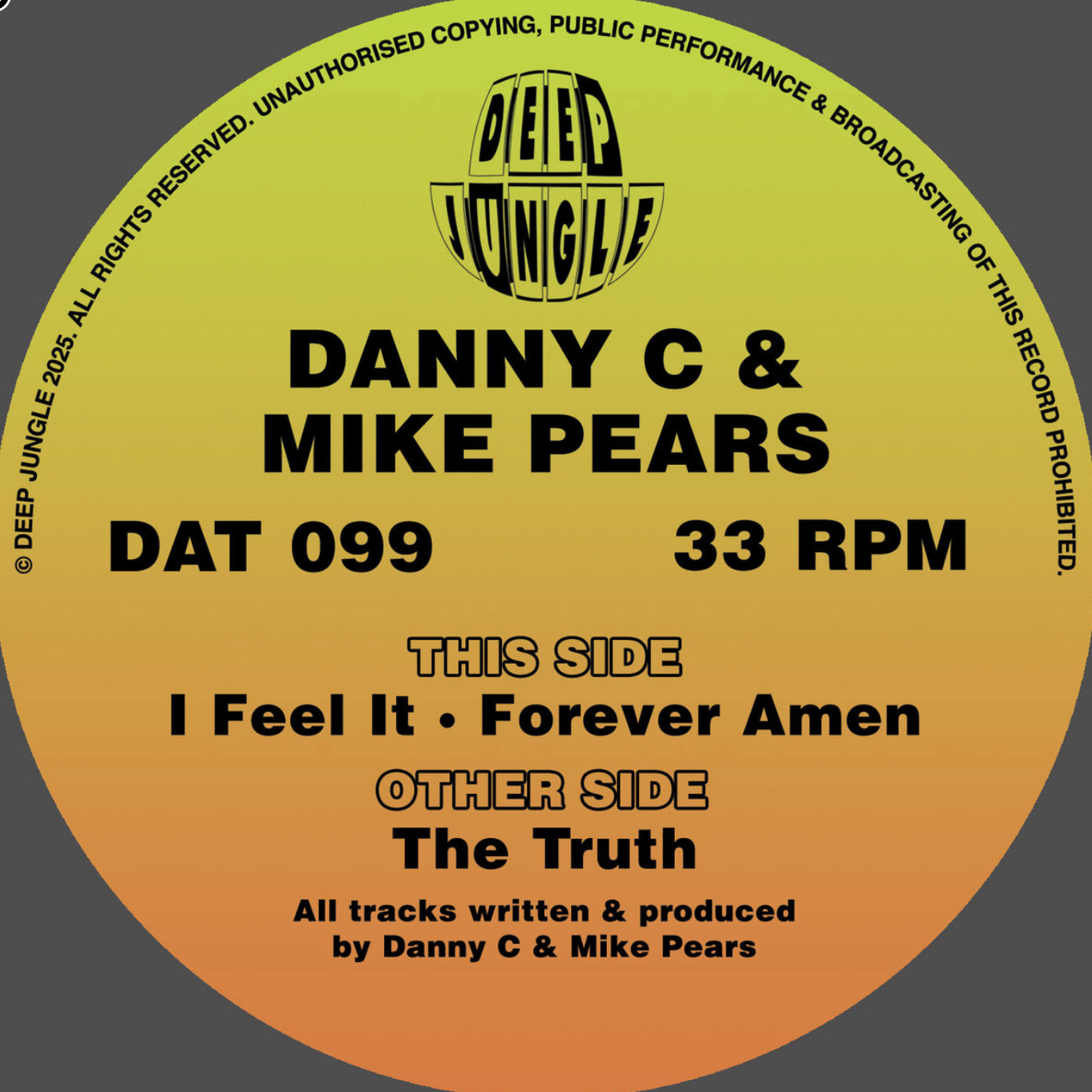 Danny C & Mike Pears - The Truth EP (Black & Orange Donut Special Edition)