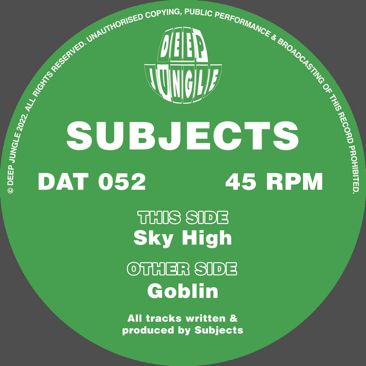Subjects - Goblin / Sky High (Green And White Special Vinyl)
