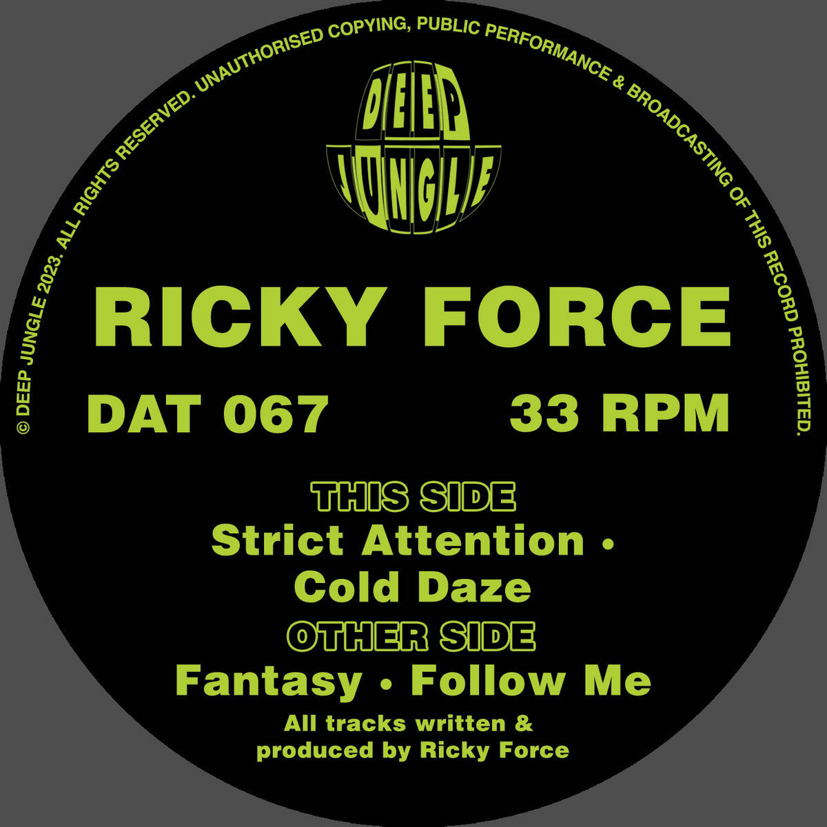 Ricky Force - Fantasy EP (Green And Black Special Vinyl)