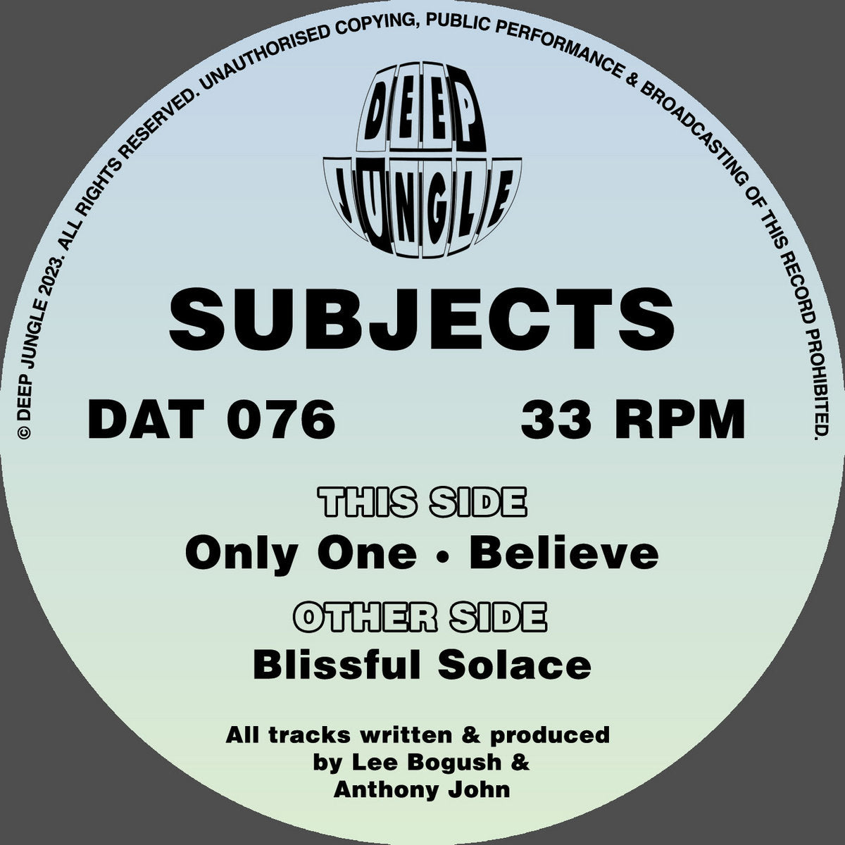 Subjects - Blissful Solace / Only One / Believe (Green And White Donut Special Edition)
