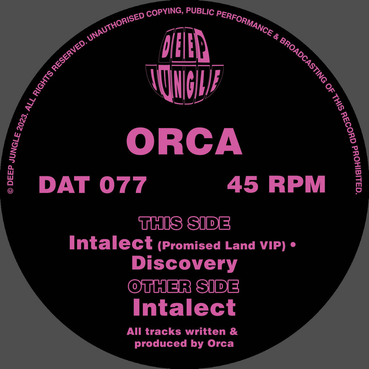 Orca - Intalect EP (Pink & Black Half & Half Special Vinyl)