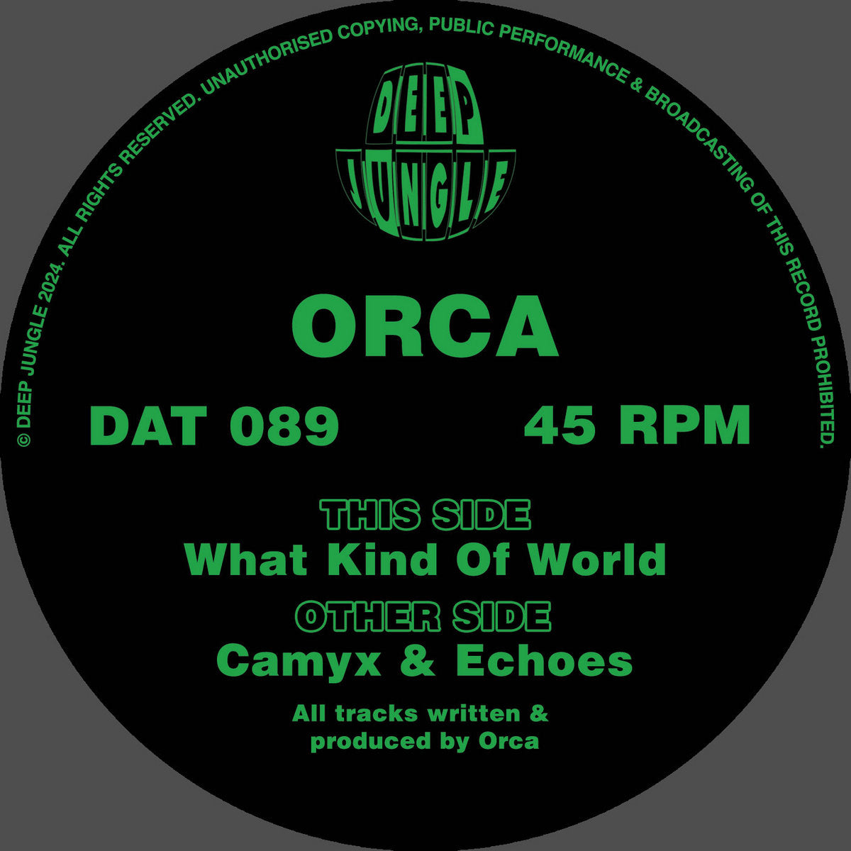 Orca - What Kind Of World EP (Green & Black Special Vinyl)