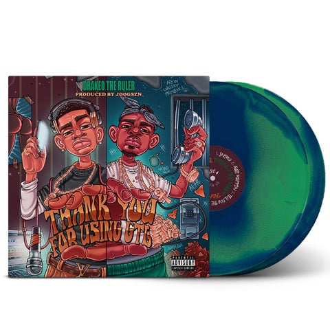 Drakeo The Ruler - Thank You For Using GTL [Green & Blue A Side B Side Vinyl]