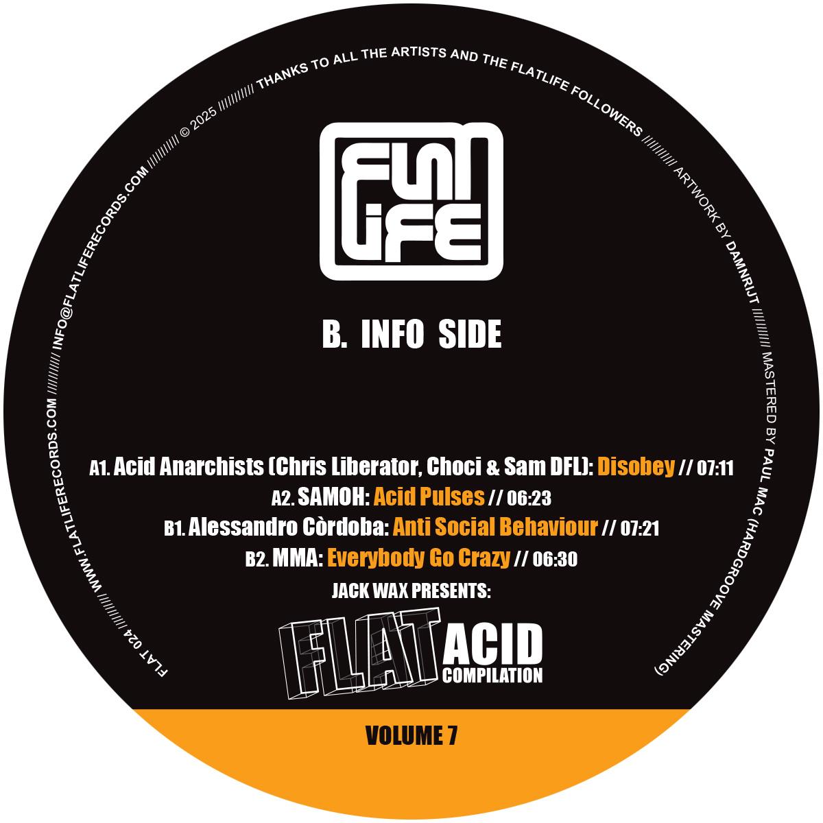 Various Artists - Jack Wax Presents "Flat Acid Compilation" Volume 7 [Orange vinyl]