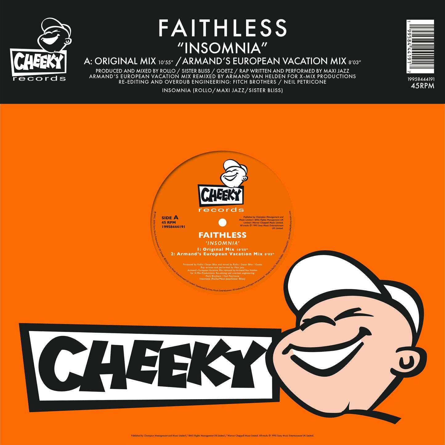 Faithless - Insomnia (30th Anniversary) [Orange 12" vinyl]