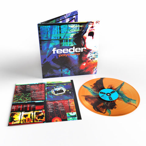 Feeder - Polythene [2026 Remaster] [Transparent orange with black & blue Inkplosion]