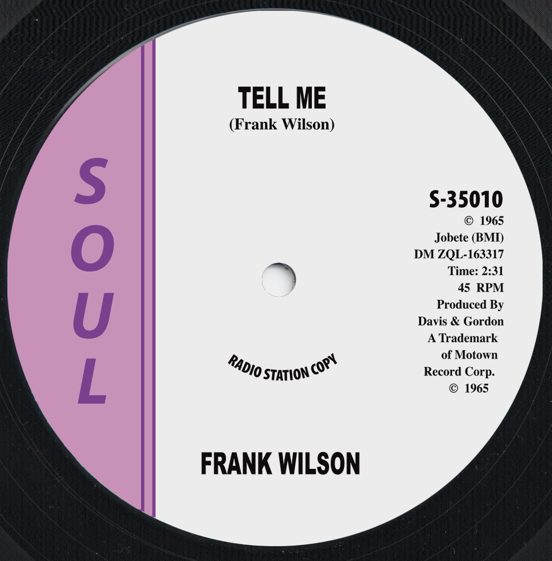 FRANK WILSON - (I’LL BE) SATISFIED / TELL ME