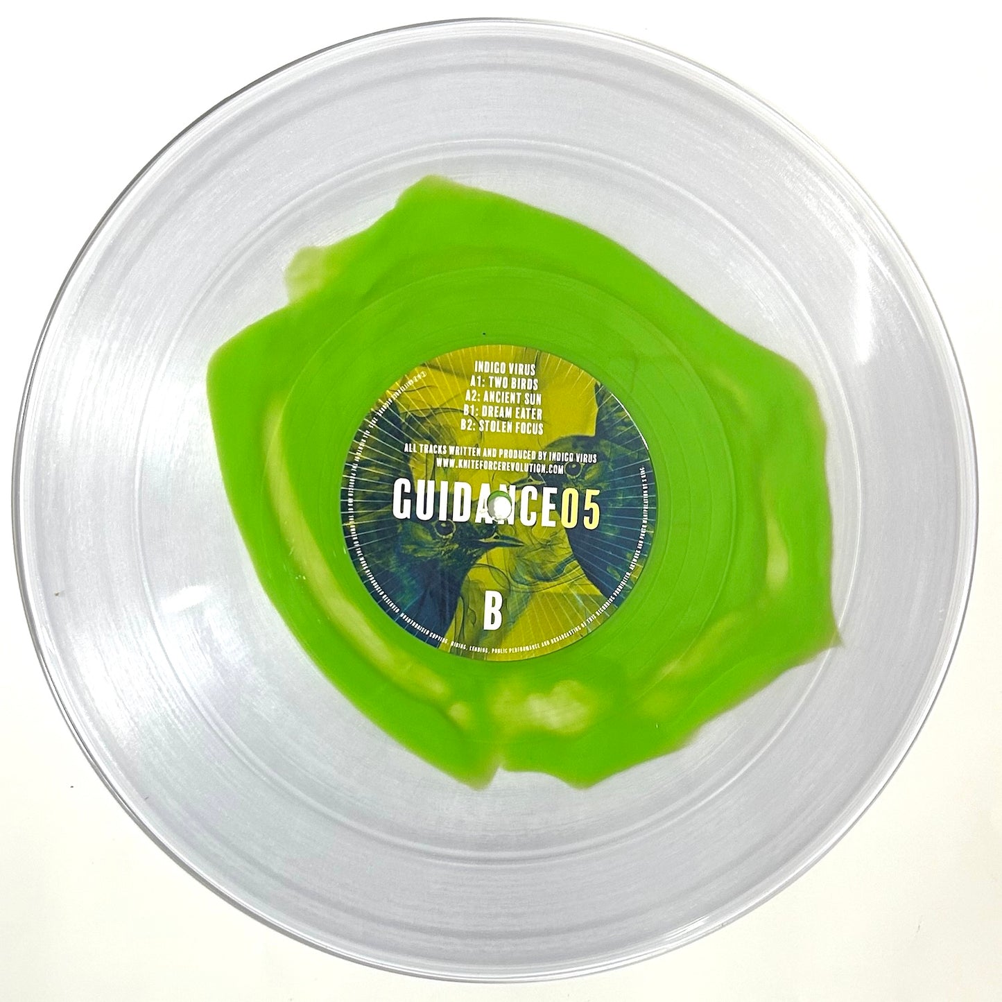 Indigo Virus - Two Birds EP (Clear and Green Marker Colour Vinyl Version)