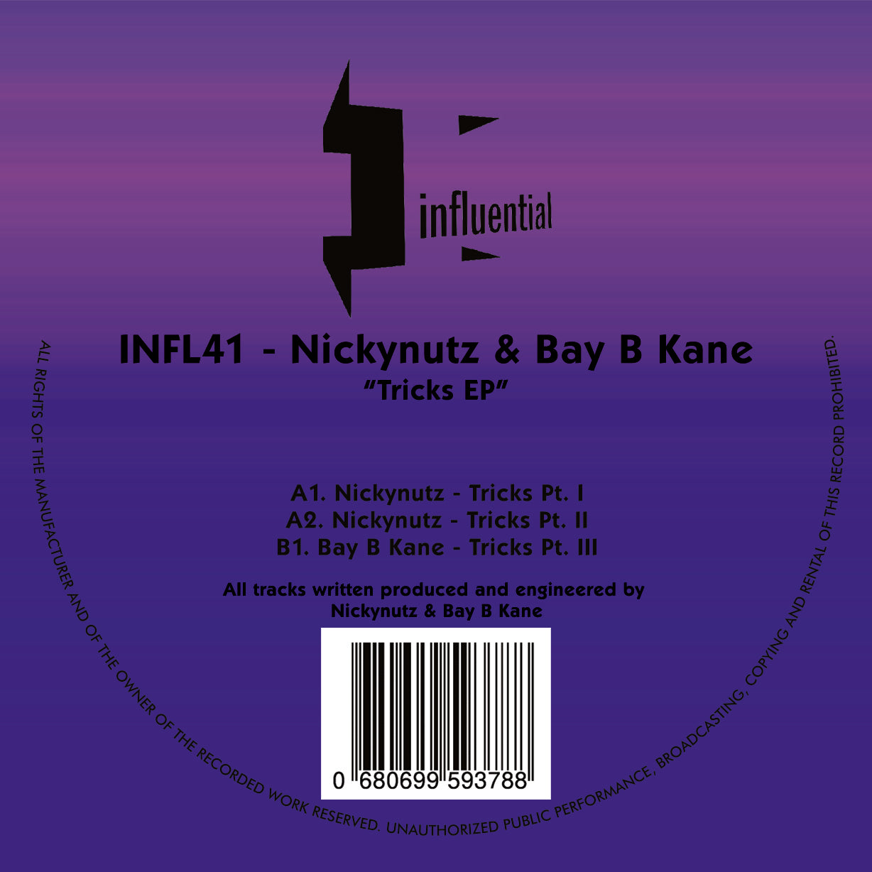 Nickynutz & Bay B Kane - Tricks EP (Limited Edition Purple and Pink Version)