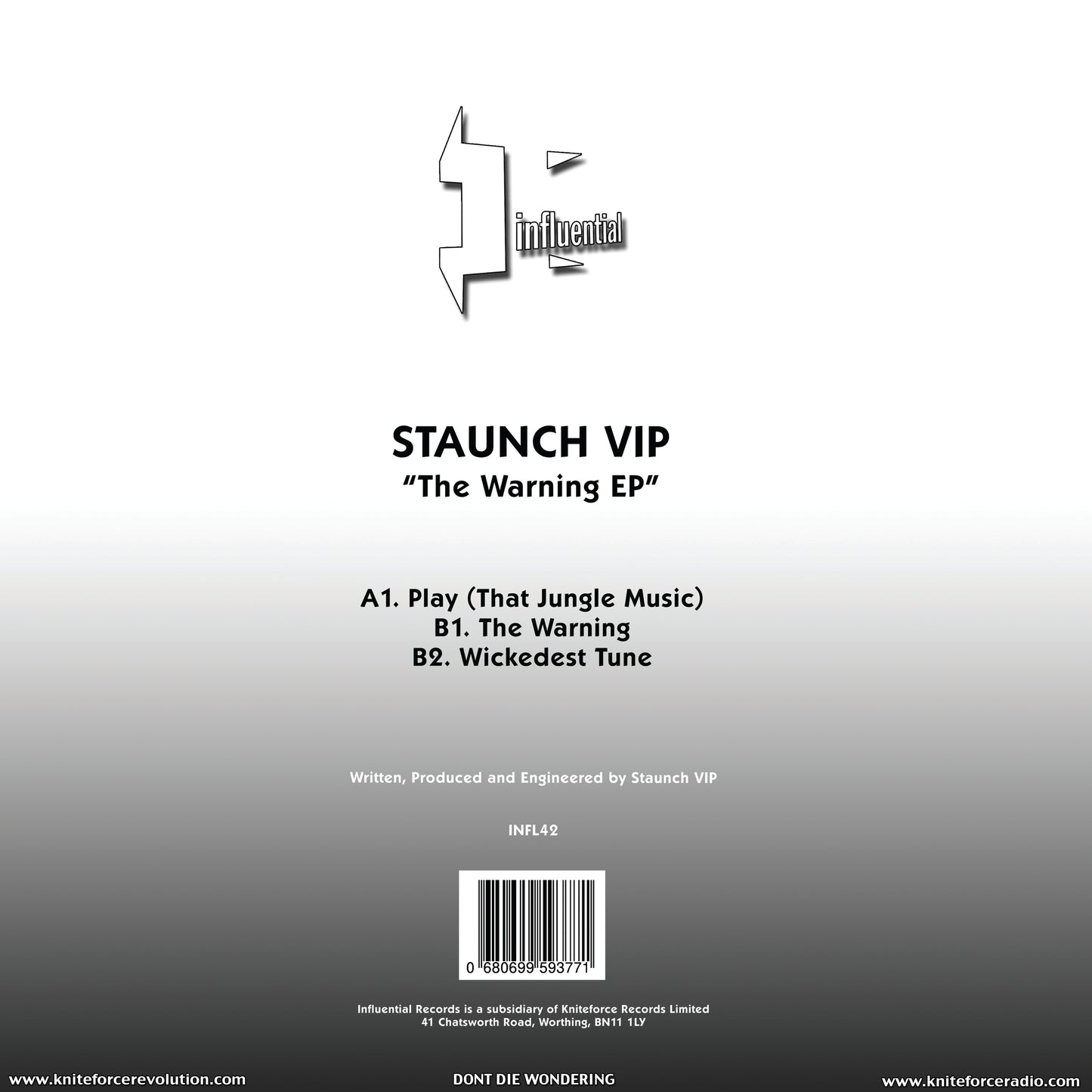 Staunch VIP - The Warning EP (Black Vinyl Version)