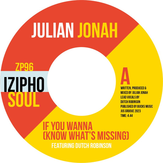 JULIAN JONAH - IF YOU WANNA (KNOW WHAT’S MISSING) feat. DUTCH ROBINSON [7" Vinyl]