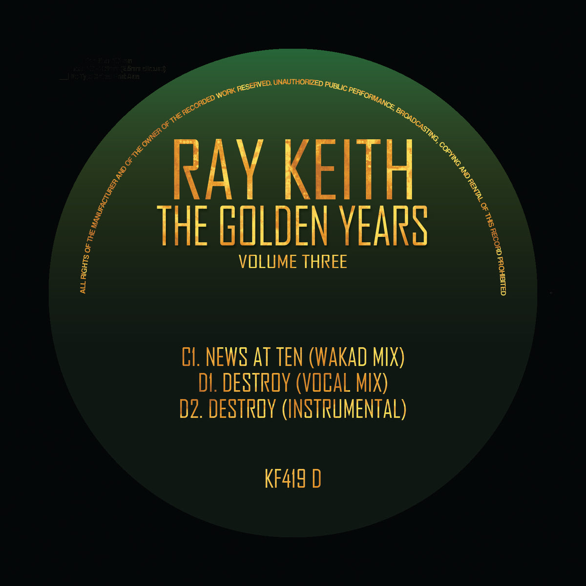 Ray Keith - The Golden Years Volume Three (Various Epic Colour Vinyl Version) (5x12" Vinyl)
