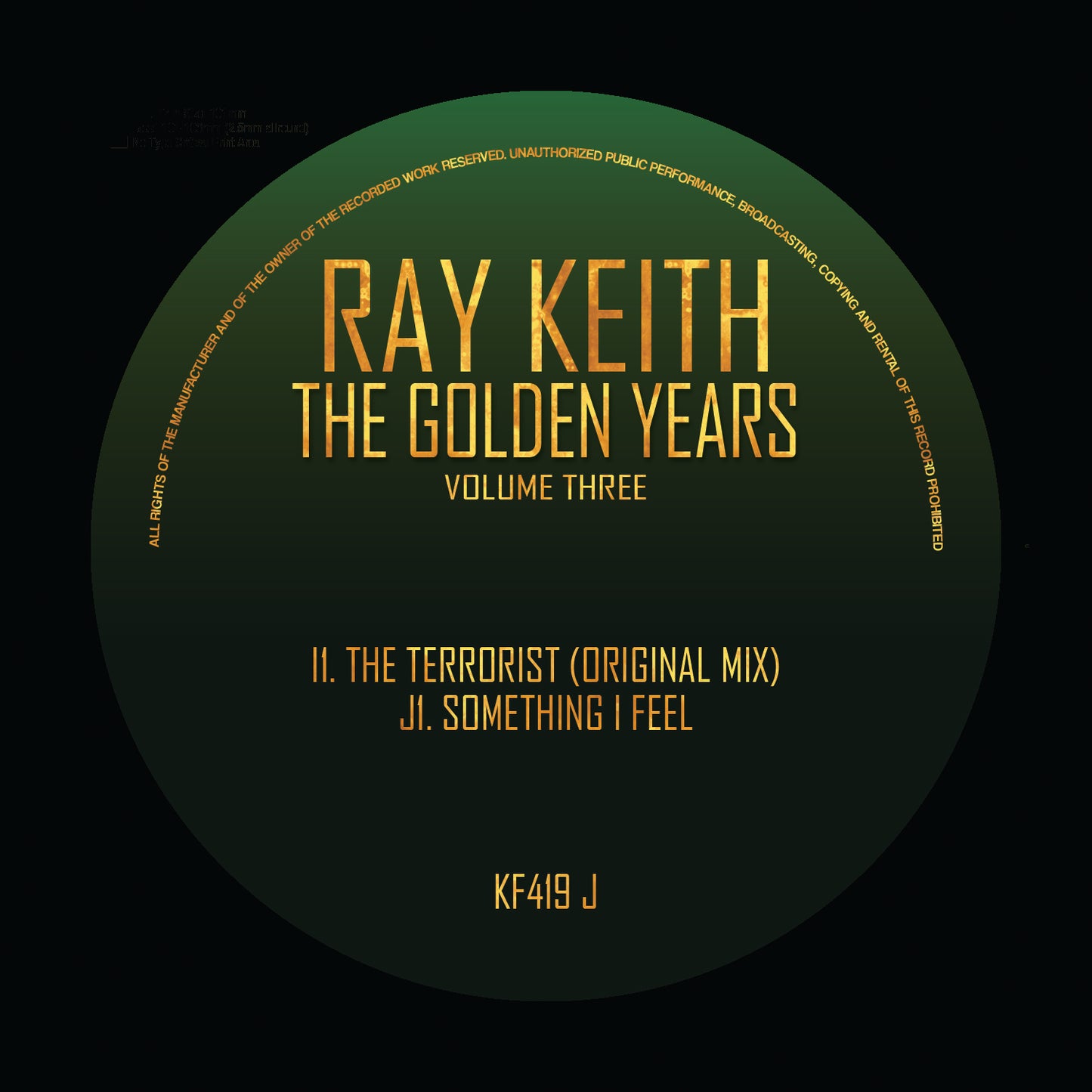 Ray Keith - The Golden Years Volume Three (Various Epic Colour Vinyl Version) (5x12" Vinyl)