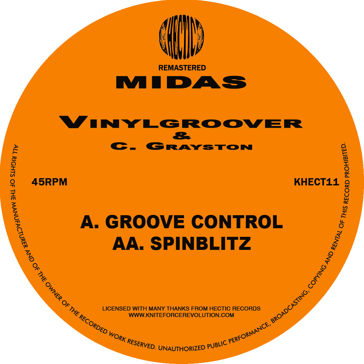 Vinylgroover & C Grayston - Groove Control EP (Neon Orange Vinyl Version)