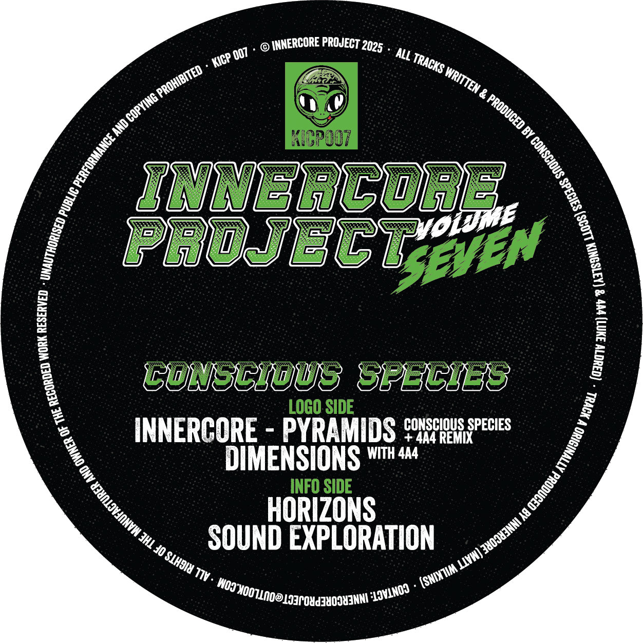 Conscious Species - InnerCore Project Volume 7 (Clear Alien Green Vinyl)