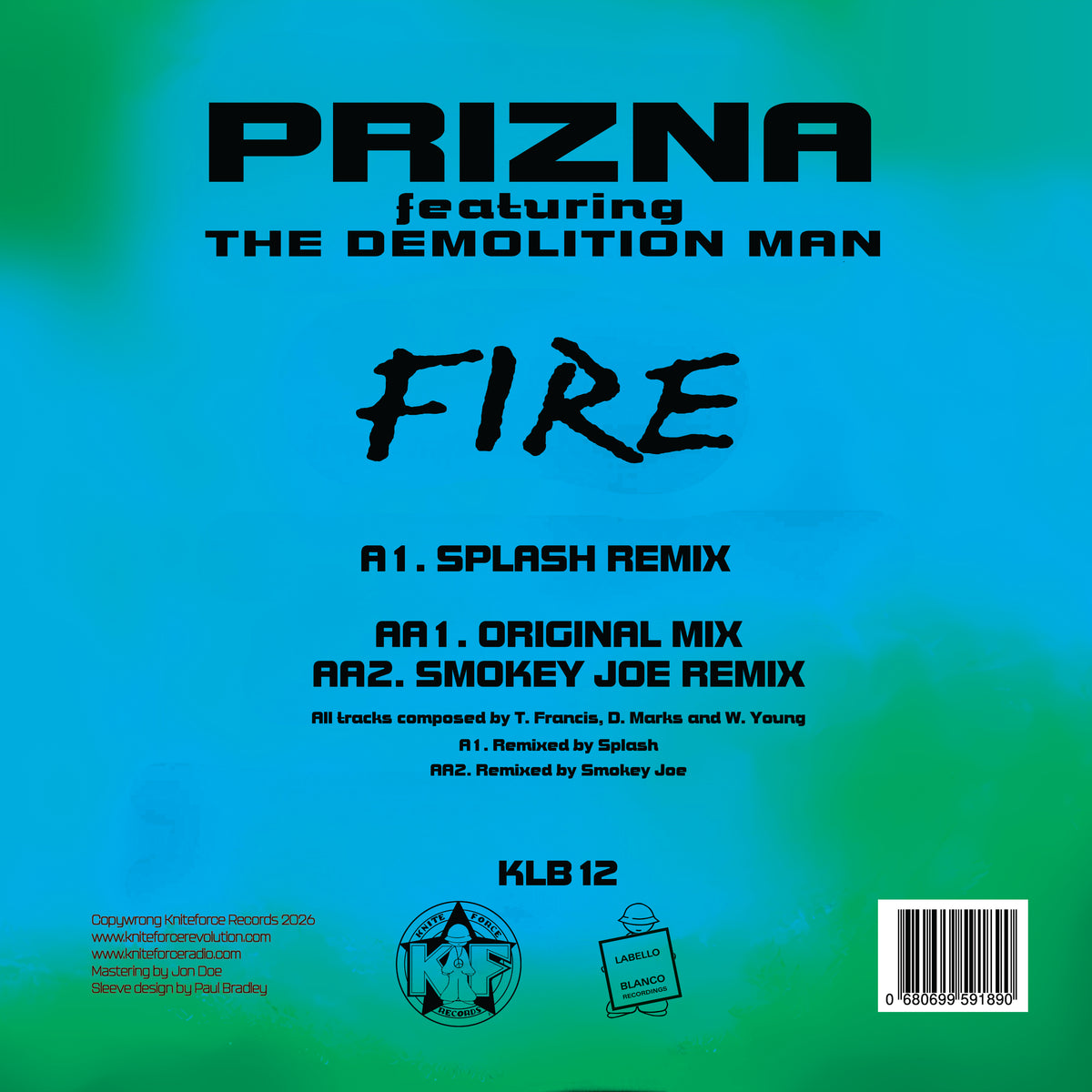 Prizna Featuring The Demolition Man - Fire (Black Vinyl)