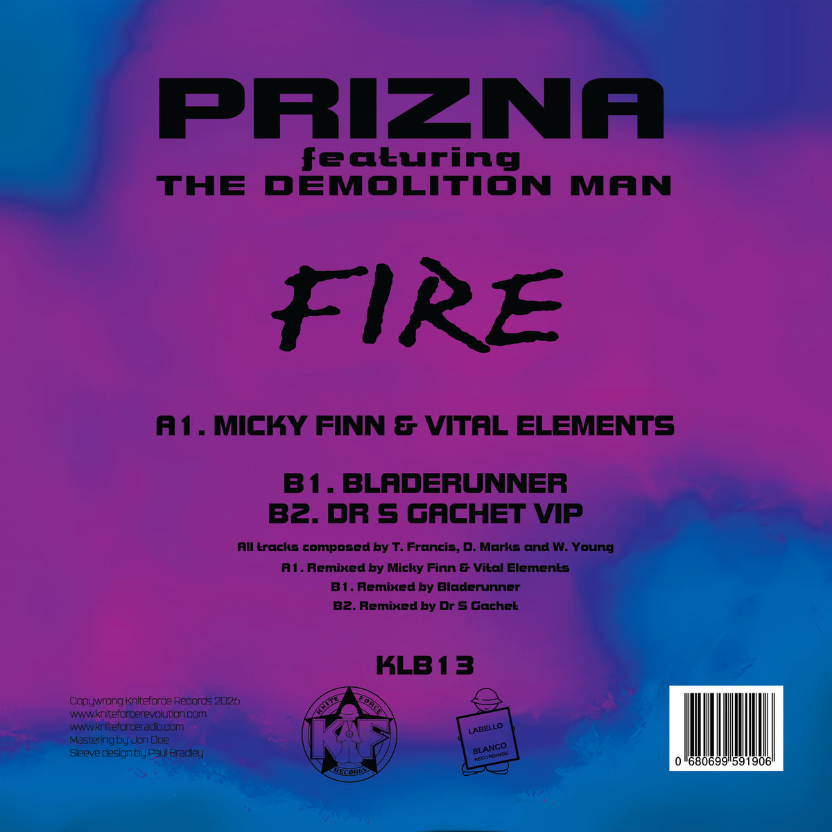 Prizna Featuring The Demolition Man - Fire Remixes 2 (Black Vinyl)