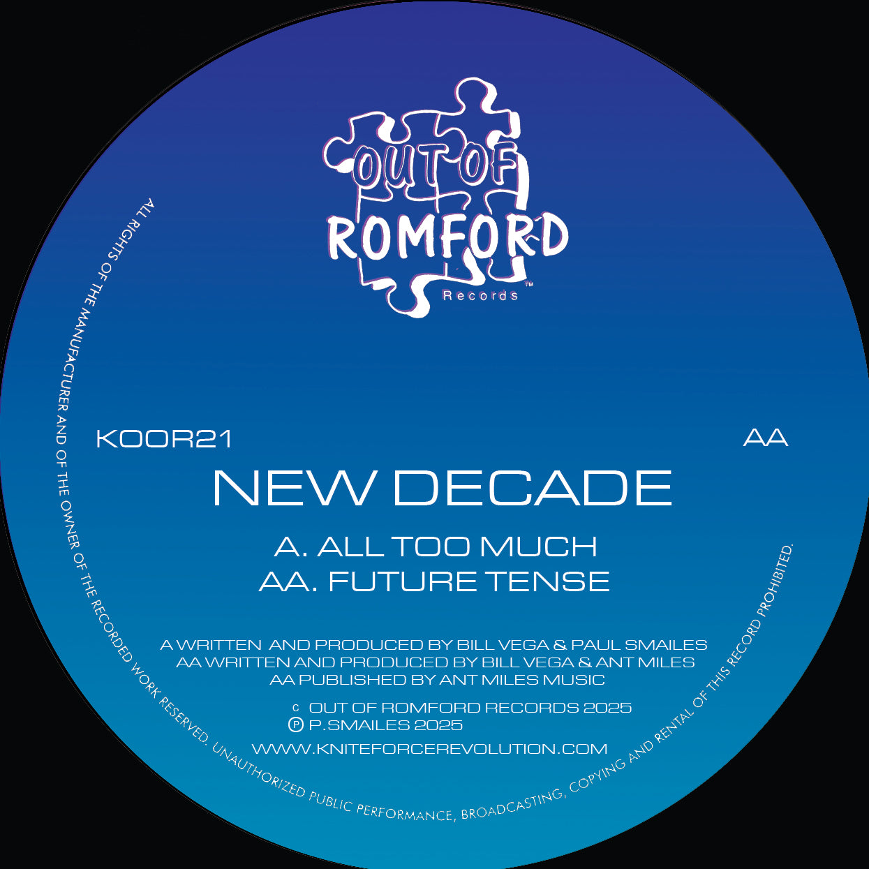 New Decade - All Too Much/Future Tense (Limited Blue Splatter Version)
