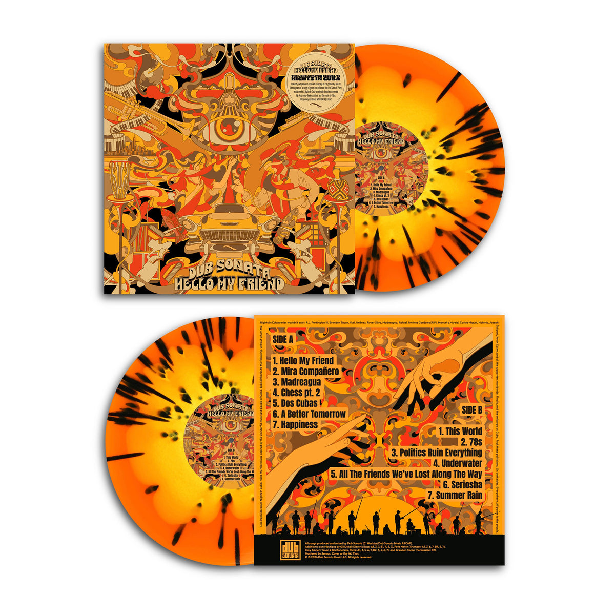 Dub Sonata - Hello My Friend [140g Orange, Yellow & Black Splatter Vinyl]