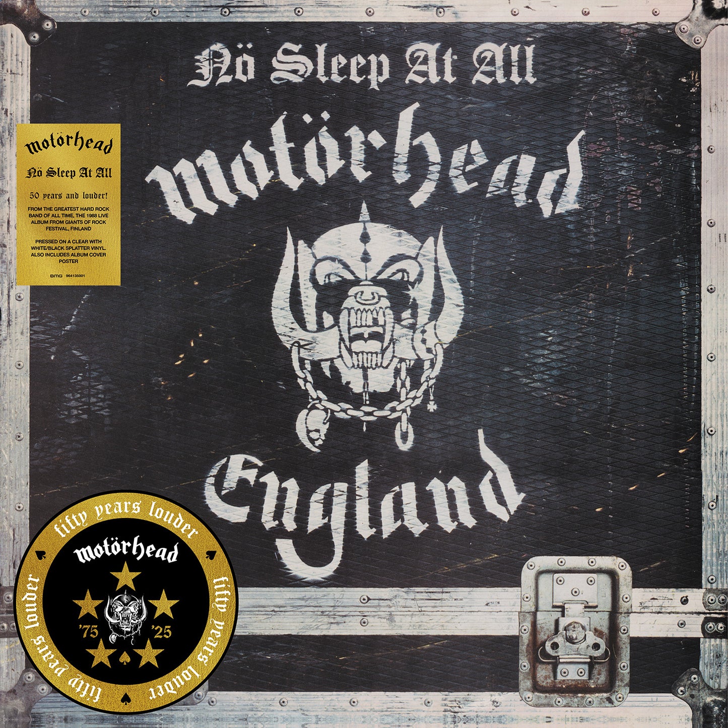 Motörhead - No Sleep At All (50th Anniversary Edition) [Clear with black/white splatter]