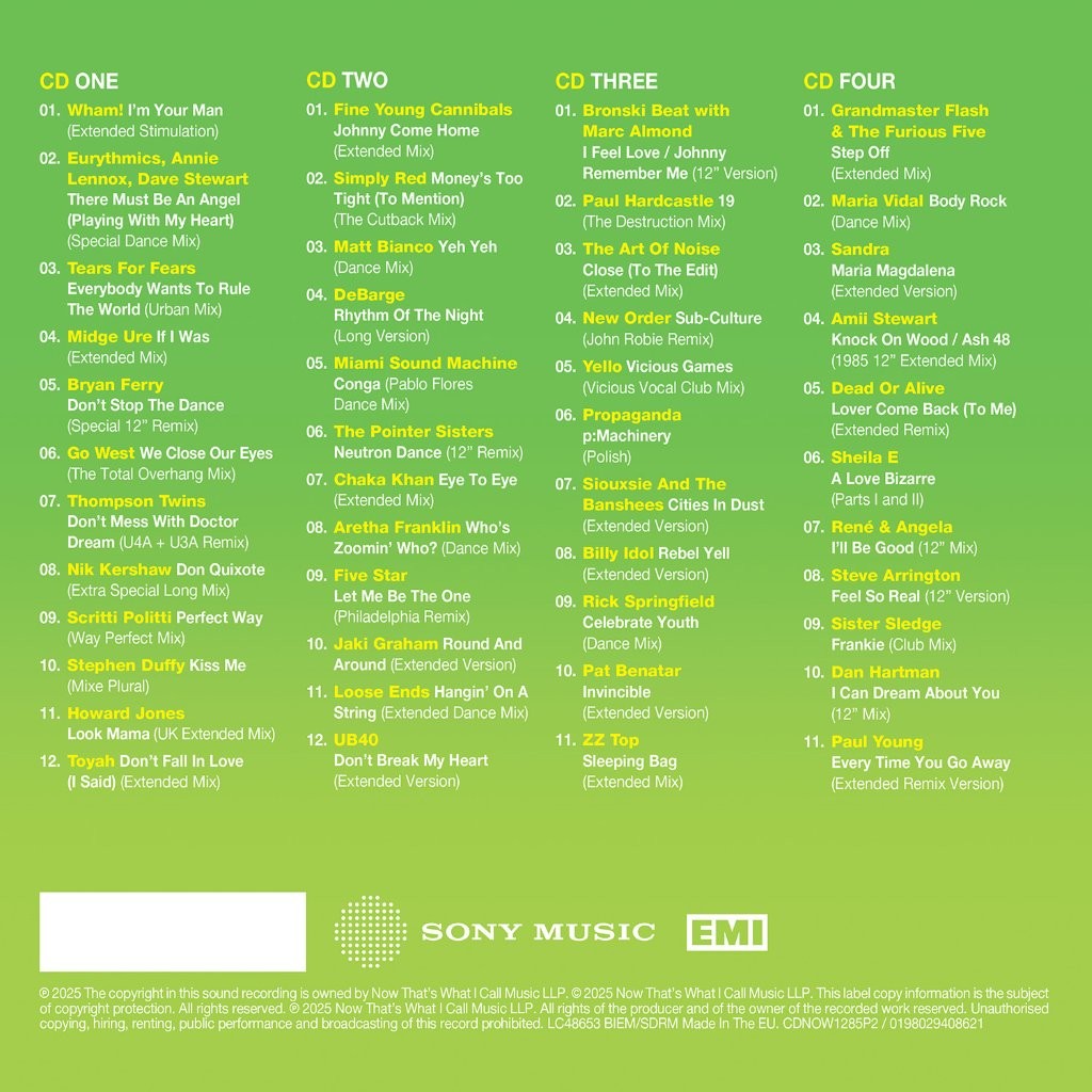 Various Artists - NOW 12” 80s: 1985 – Part Two [4CD]