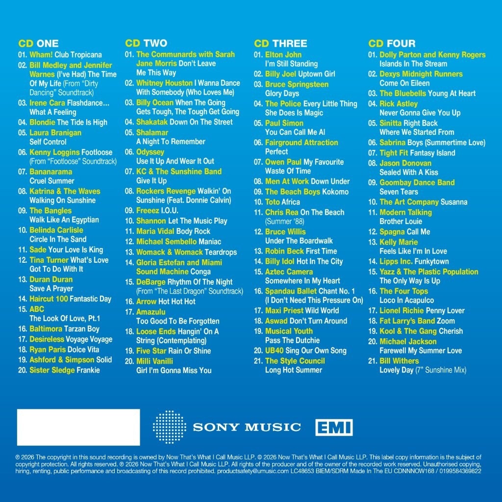 Various Artists - NOW That's What I Call An 80s Summer [4CD]