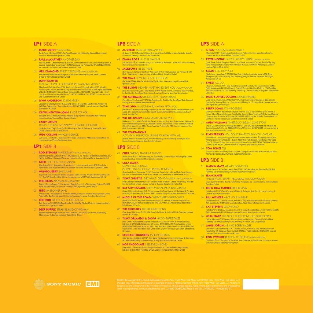 Various Artists - NOW - Yearbook 1971 [3LP YELLOW]