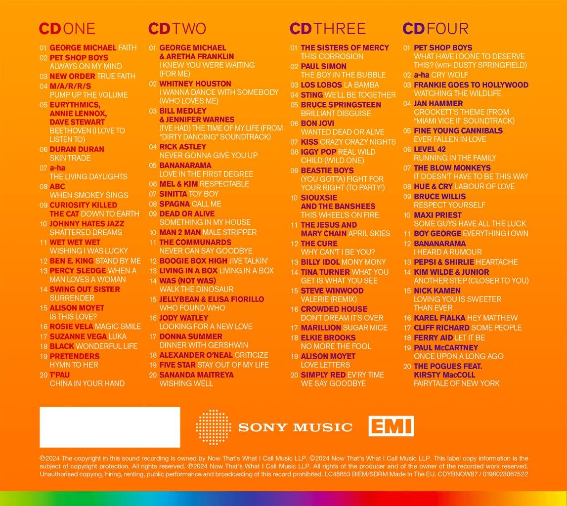 Various Artists - NOW Yearbook 1987 [4CD Standard Edition]