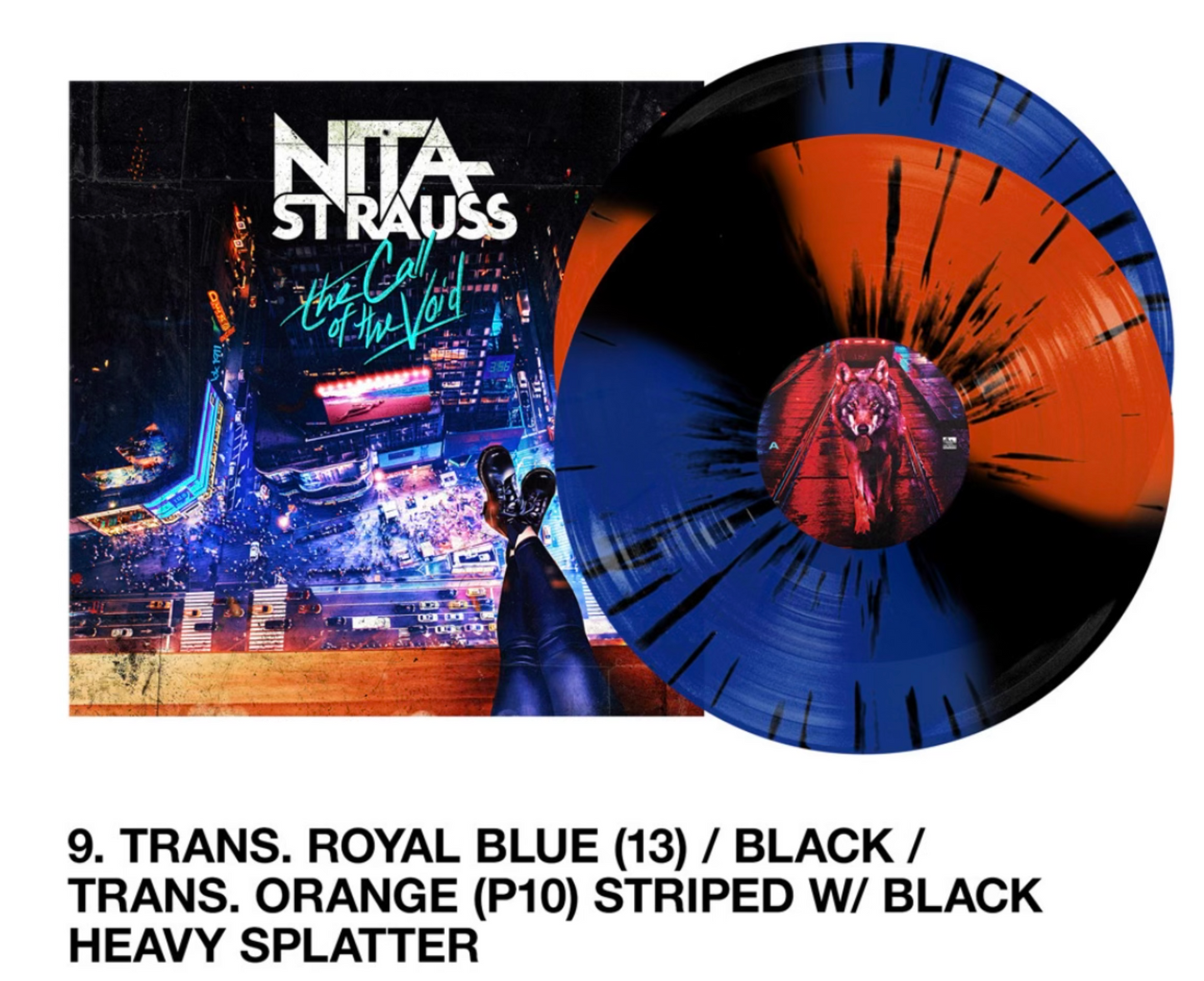 Nita Strauss – The Call of the Void [Trans Royal Blue, Black, Orange Striped with Black Heavy Splatter 2LP]