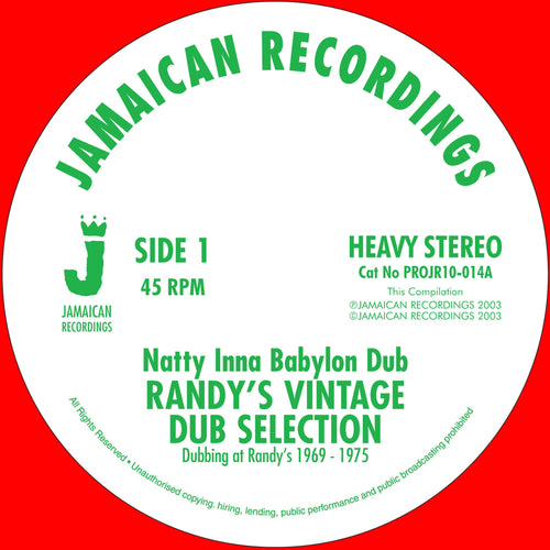 Randy’s Vintage - Dub Selection Natty Inna Babylon Dub / Dub  Feeling, It’s A Dubbing Lie