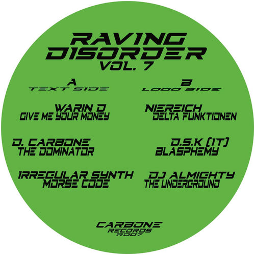 Various Artists - Raving Disorder Vol. 7 [transparent green vinyl]