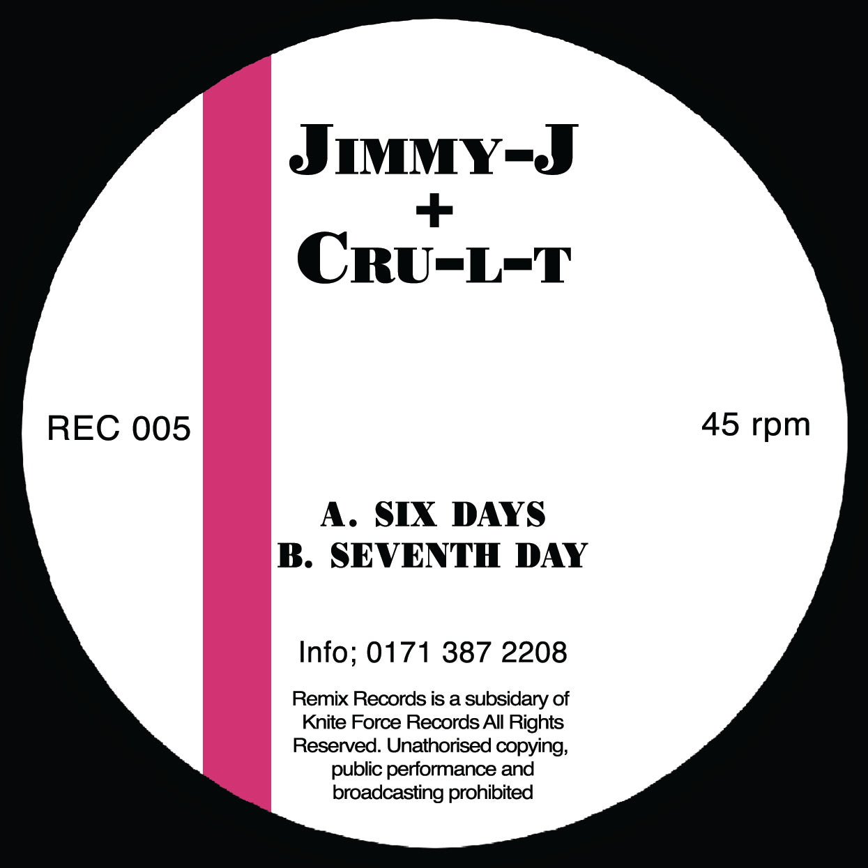 Jimmy J & Cru-L-T - Six Days EP (Clear Purple Vinyl Edition)