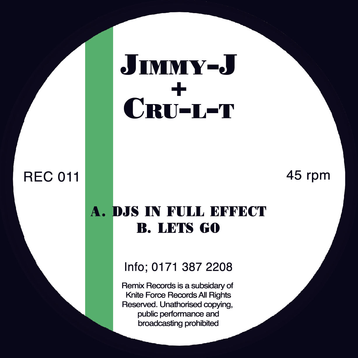 Jimmy J & Cru-L-T - DJs In Full Effect EP (Clear Green Vinyl Edition)