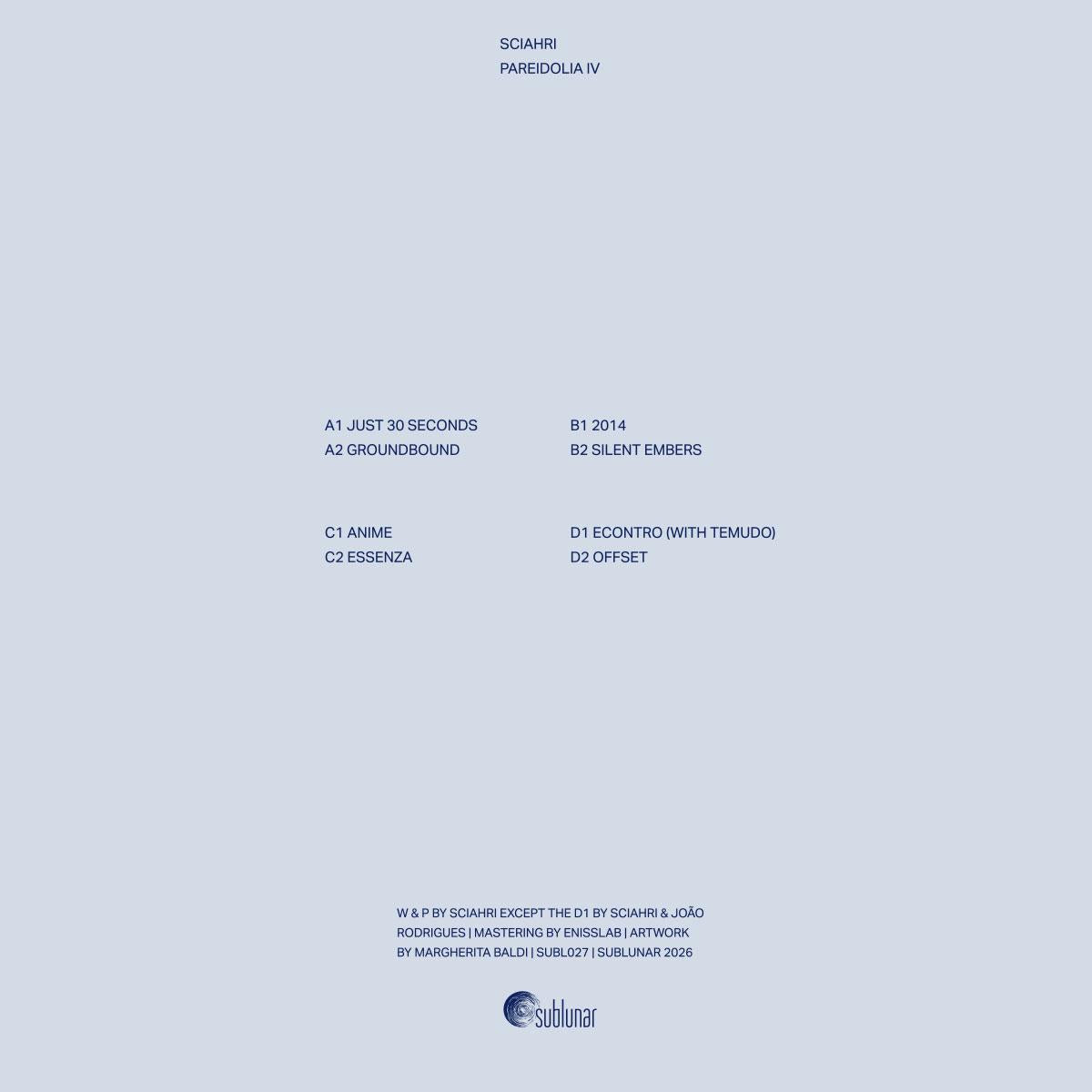 Sciahri - Pareidolia IV [printed sleeve]