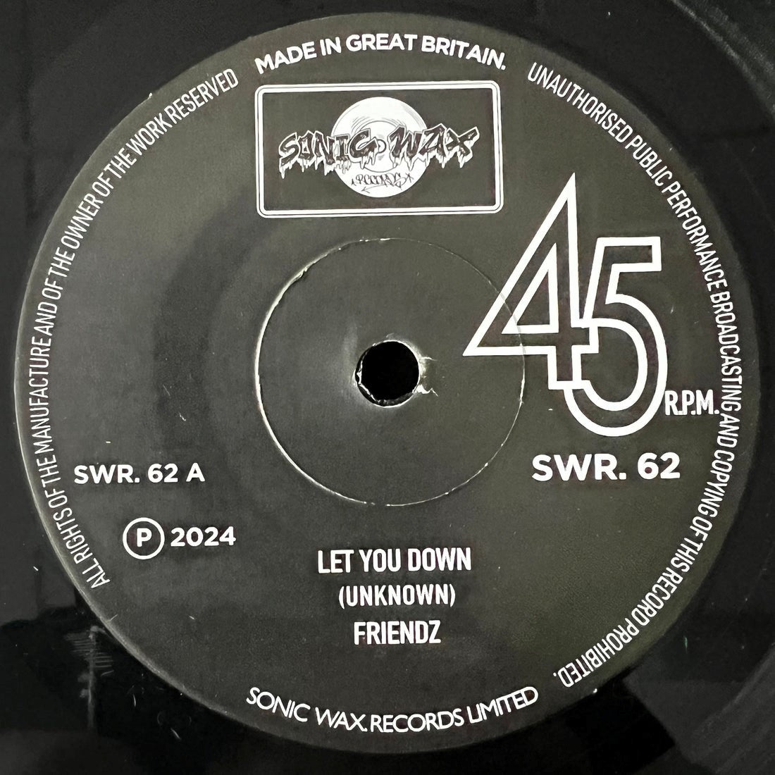 FRIENDZ - LET YOU DOWN – single sided [7" Vinyl]