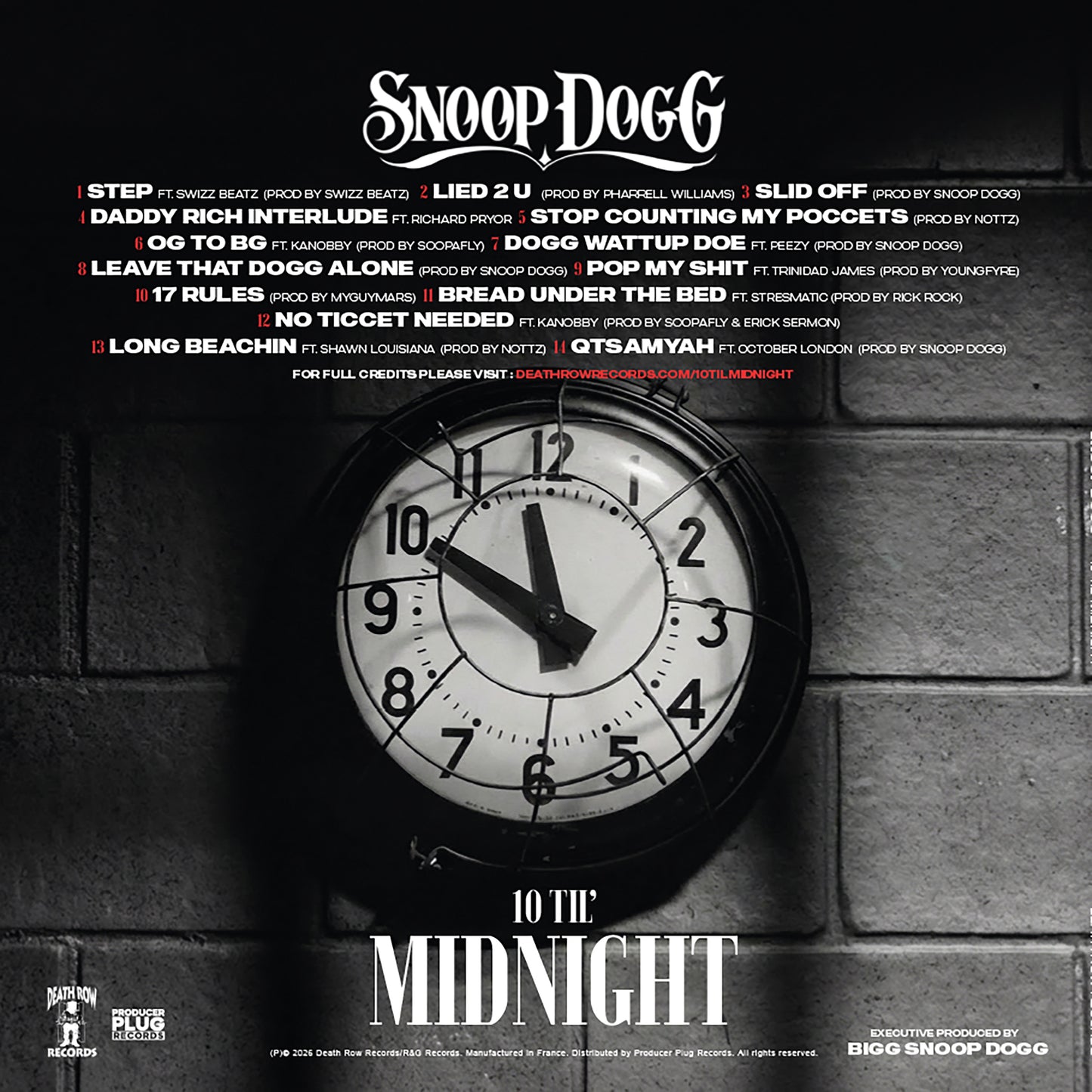 SNOOP DOGG - 10 Til' Midnight [CD]