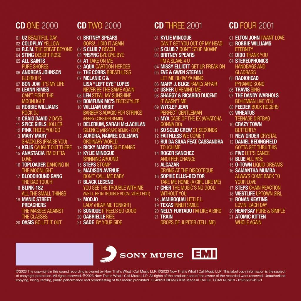 VARIOUS ARTISTS - NOW - Millennium 2000 - 2001 [4CD]