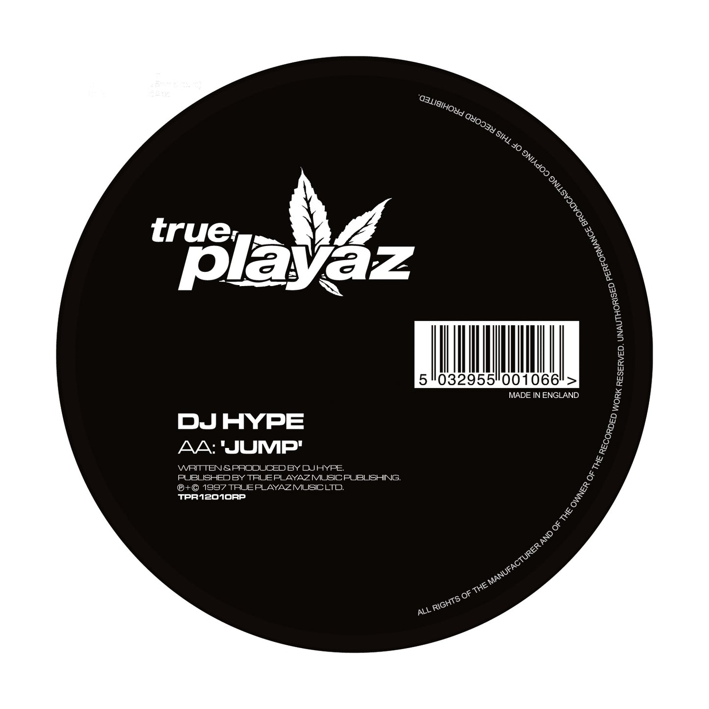 DJ Hype Featuring MC Fats - Peace, Love & Unity (Remix) / Jump (Red and Yellow Half and Half Vinyl Version)