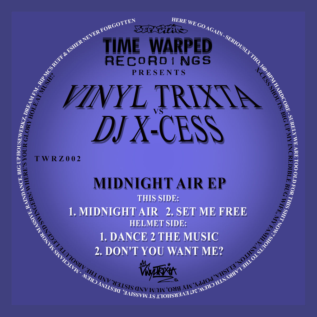 Vinyltrixta vs Dj X-cess - Midnight Air EP (Black Vinyl)